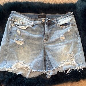Judy Blue Light Blue Distressed Jean Shorts